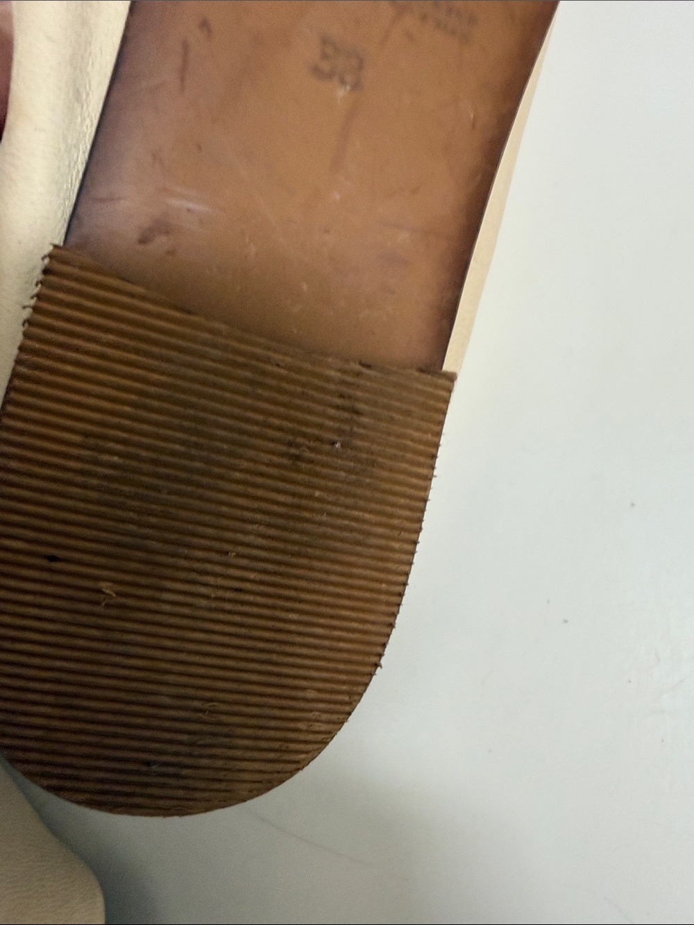 Free People Neutral Cream Leather Slide Mules - Picture 9 of 10